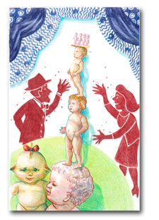 A2 Drawing - Child Stars Acrobats