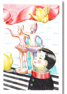 A2 Drawing - Children on the Stage Duet