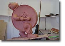 Drumming boy | Clay model