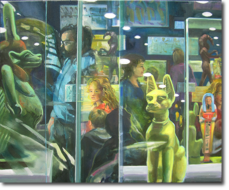 Large Oil On Canvas "Looking Forward Looking Back"