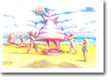 A2 Drawing - Mum on the Beach