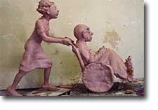 Clay Model Nurse with Patient