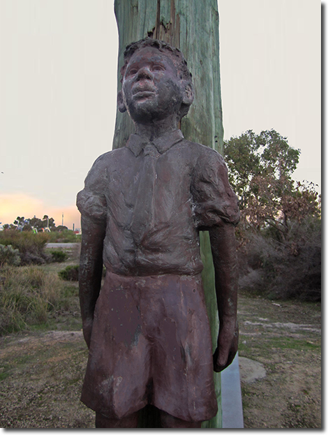 Row Highway - Public Artwork - Bronze Sculpture Aboriginal Boy