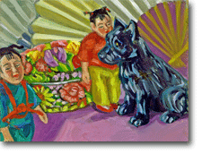 Small Oil Painting - Chinoiserie Mauve