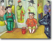 Small Oil Painting - Chinoisere Ochre