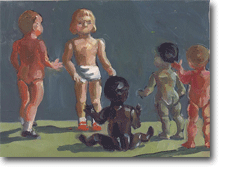 Small Oil Painting - Plastic Kids Meeting