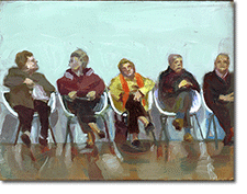 Small Oil Painting - 5 waiting