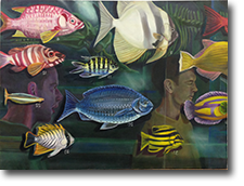 Through Fish - Large Oil On Canvas